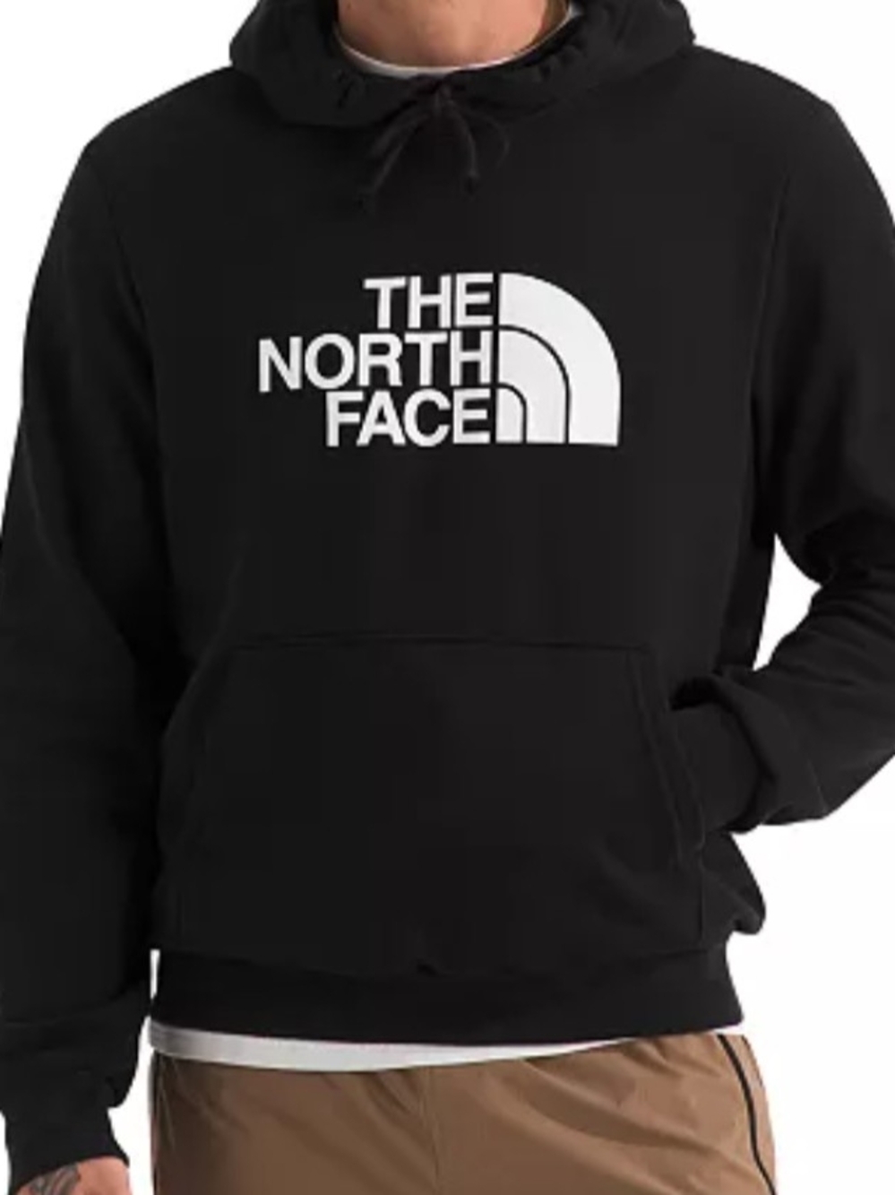 The North Face Black Hoodie with White Logo- Men's